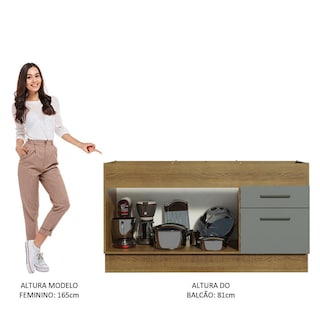 Foto 5 | Foto 5 | Gabinete Bajo Cocina Madesa Agata 150cm Sin Tablero Mg