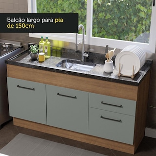 Foto 6 | Foto 6 | Gabinete Bajo Cocina Madesa Agata 150cm Sin Tablero Mg