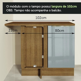 Foto 8 | Foto 8 | Gabinete Bajo Esquina Cocina Madesa Lux 80cm Sin Encimera Mg