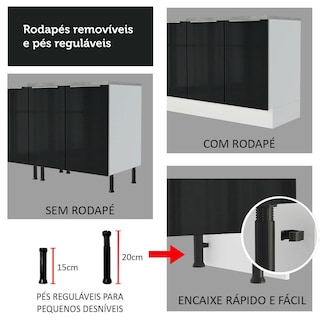 Foto 8 | Foto 8 | Gabinete Bajo Cocina Madesa Lux 60cm Con Encimera Bn