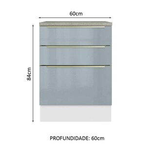 Foto 2 | Foto 2 | Gabinete Bajo Cocina Madesa Lux 3 Cajones Con Encimera Bg