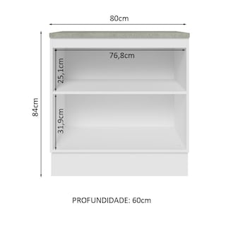 Foto 3 | Foto 3 | Gabinete Bajo Cocina Madesa Lux 80cm Con Encimera Bn