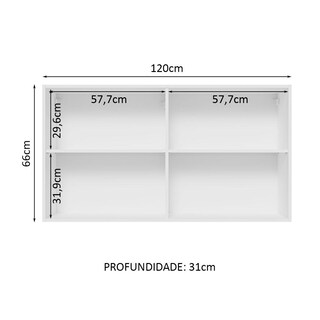 Foto 3 | Foto 3 | Alacena Gabinete Superior Cocina Madesa Lux 120cm Bn