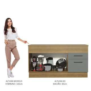 Foto 5 | Foto 5 | Gabinete Bajo Cocina Madesa Agata 150cm Con Encimera Mg