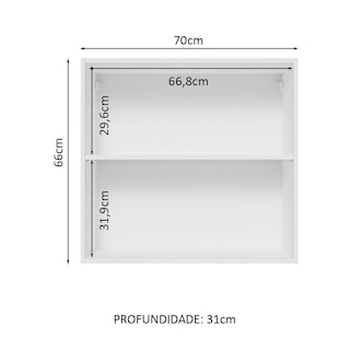 Foto 3 | Foto 3 | Alacena Gabinete Superior Cocina Lux Madesa 70cm Bg