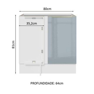 Foto 2 | Foto 2 | Gabinete Bajo Esquina Cocina Madesa Lux 80cm Sin Encimera Bg
