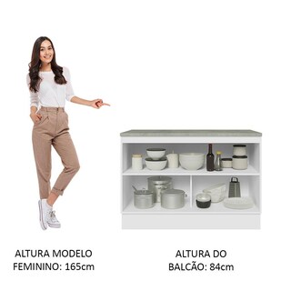 Foto 6 | Foto 6 | Madesa Gabinete Bajo De Cocina Para Fregadero De 120 Cm 2 Puertas Lux Blanco/negro