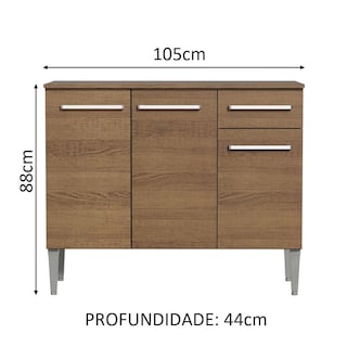 Foto 2 | Foto 2 | Gabinete Bajo Cocina 3 Puertas Y 1 Cajón 105cm Emilly Madesa Mm
