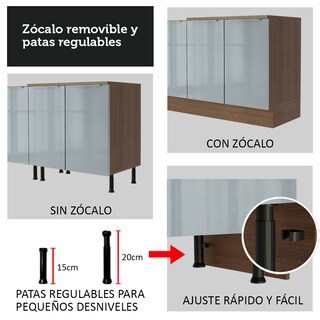 Foto 8 | Foto 8 | Isla De Cocina Con Encimera Y Mostrador Madesa Glamy 120cm Mg