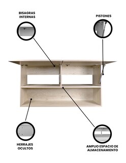 Foto 3 | Foto 3 | Gabinete Alacena Superior Minimalista Con Puertas Y Estantes Loto