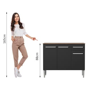 Foto 5 | Foto 5 | Gabinete Bajo Cocina Madesa Emilly Con Tarja Marrón/negro