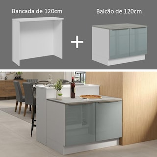 Foto 5 | Foto 5 | Isla De Cocina Con Encimera Y Mostrador Madesa Lux 120cm Bg