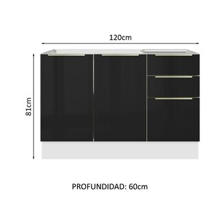 Foto 2 | Foto 2 | Gabinete Bajo Cocina Madesa Lux Con Acessorios Y Tarja Bn 01
