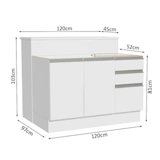 Foto 3 | Foto 3 | Isla De Cocina Con Encimera Y Mostrador Madesa Glamy 120 Bb
