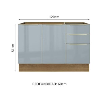 Foto 2 | Foto 2 | Gabinete Bajo Cocina Madesa Lux Con Acessorios Y Tarja Bg 01