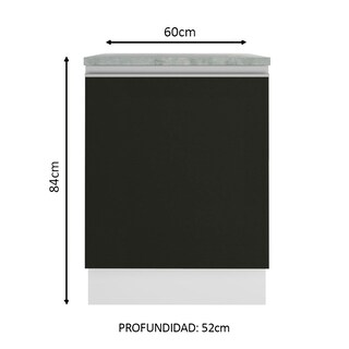Foto 2 | Foto 2 | Gabinete Bajo Cocina Madesa Glamy 60cm Con Encimera Bn