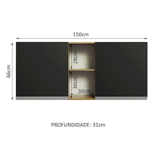 Foto 2 | Foto 2 | Alacena Gabinete Superior Cocina Madesa Glamy 150cm Mn 01