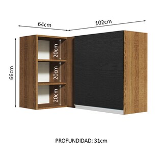 Foto 5 | Foto 5 | Alacena Gabinete Superior Cocina Esquina Madesa Glamy Mn 01