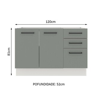 Foto 2 | Foto 2 | Gabinete Bajo Cocina Madesa Agata 120cm Sin Encimera Bg