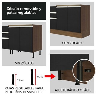 Foto 7 | Foto 7 | Gabinete Bajo Cocina Madesa Glamy 80cm Con Encimera Mn