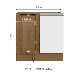 Foto 3 | Foto 3 | Gabinete Bajo Cocina Madesa Glamy 80cm Sin Encimera Mb