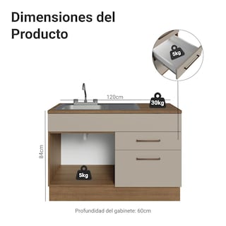 Foto 3 | Foto 3 | Gabinete Bajo De Cocina Compacta Madesa Luna Con Tarja Mc
