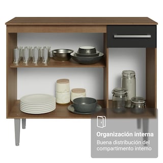 Foto 7 | Foto 7 | Gabinete aparador Buffet 3 Puertas Madesa Color Marrón/negro