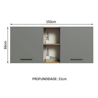 Foto 3 | Foto 3 | Alacena Gabinete Superior Cocina Madesa Agata 150cm Mg