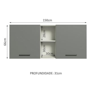 Foto 3 | Foto 3 | Alacena Gabinete Superior Cocina Madesa Agata 150cm Bg