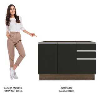 Foto 5 | Foto 5 | Gabinete Bajo Cocina Madesa Glamy Marrón/negro Sin Encimera