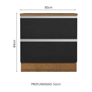 Foto 3 | Foto 3 | Gabinete Bajo Cocina Madesa Glamy 80cm Con Encimera Mn