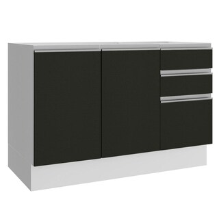 Foto 1 | Foto 1 | Gabinete Bajo Cocina Madesa Glamy Blanco/negro Sin Encimera