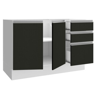 Foto 4 | Foto 4 | Gabinete Bajo Cocina Madesa Glamy Blanco/negro Sin Encimera