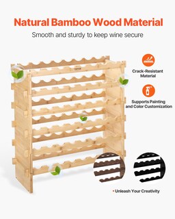 Foto 6 | Foto 6 | Botellero Vevor, Apilable, Modular, 6 Niveles, 48 Botellas, Madera De Bambú - Venta Internacional.