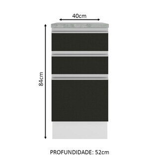 Foto 2 | Foto 2 | Gabinete Bajo Cocina Madesa Glamy 40cm Con Encimera Bn 01