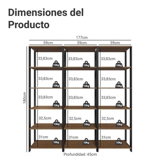 Foto 3 | Foto 3 | Armario Organizador Multiuso Para Cocina Madesa 177cm Mn