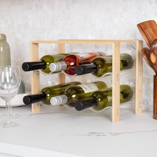 Foto 2 | Foto 2 | Encimera Wine Rack Mind Reader Para 6 Botellas De Acrílico/bambú - Venta Internacional.