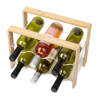 Foto 5 | Foto 5 | Encimera Wine Rack Mind Reader Para 6 Botellas De Acrílico/bambú - Venta Internacional.