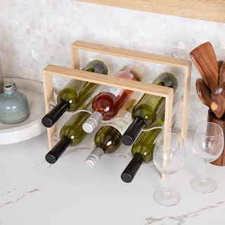 Foto 6 | Foto 6 | Encimera Wine Rack Mind Reader Para 6 Botellas De Acrílico/bambú - Venta Internacional.
