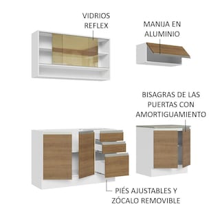 Foto 5 | Foto 5 | Cocina Integral Madesa GRGL2000039B color Marrón sin Fregadero de Acero