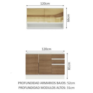 Foto 3 | Foto 3 | Cocina Integral Compacta Madesa Glamy 2 Piezas 120 cm