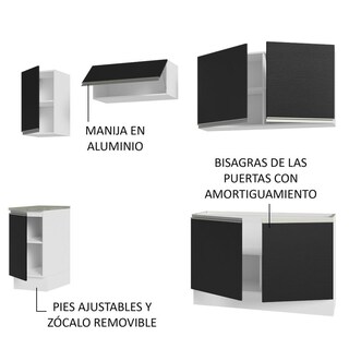 Foto 4 | Foto 4 | Armario de Cocina Completo Glamy Madesa GRGL24001073 color Negro