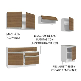 Foto 4 | Foto 4 | Armario de Cocina Completo Glamy Madesa GRGL2600059B color Marrón