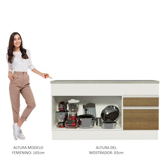 Foto 4 | Foto 4 | Mueble de Cocina Madesa Glamy 150 cm Mostrador para Fregadero con Encimera