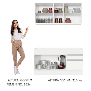 Foto 5 | Foto 5 | Cocina Compacta Madesa GRGL15000209 color Blanco 2 Piezas
