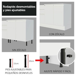 Foto 8 | Foto 8 | Cocina Integral Esquinera Madesa Glamy 269 cm color Blanco