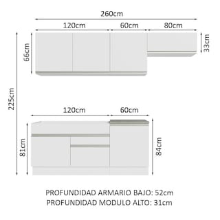 Foto 6 | Foto 6 | Mueble de Cocina Integral Madesa Glamy 260 cm 03