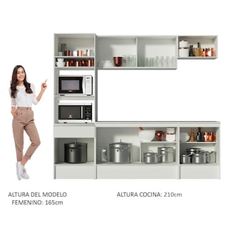 Foto 6 | Foto 6 | Mueble De Cocina Integral 240cm Blanco Diamante Madesa