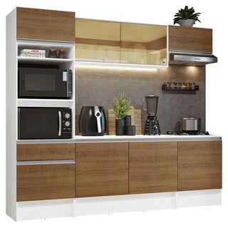 Foto 1 | Foto 1 | Mueble de Cocina Integral 240cm Blanco/marrón Diamante Madesa