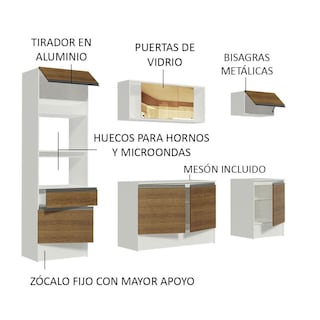 Foto 4 | Foto 4 | Mueble de Cocina Integral 240cm Blanco/marrón Diamante Madesa